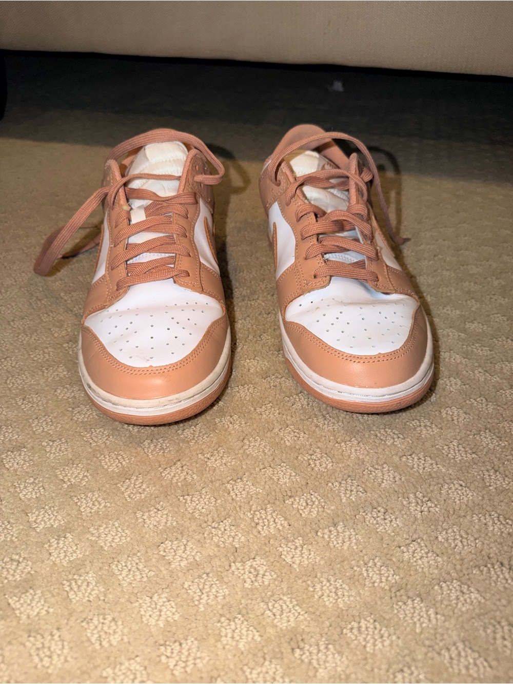 Nike Dunks - White and Blush Low-Top Sneakers